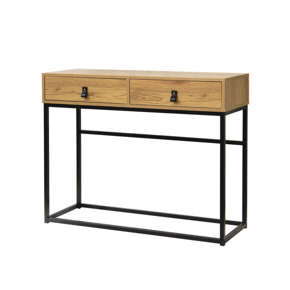 Console STOCKIES style industriel - 2 tiroirs (naturel) Console STOCKIES style industriel - 2 tiroirs (naturel)